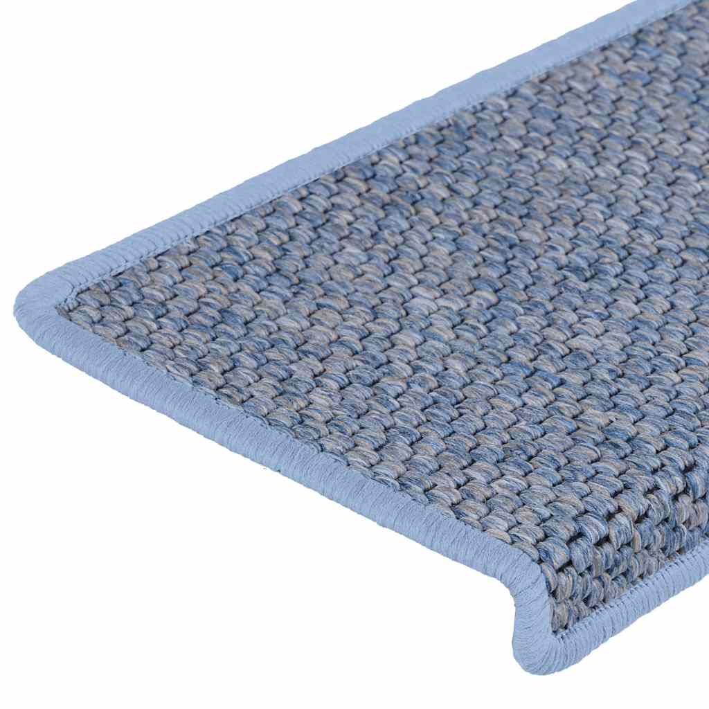 vidaXL Stair Mats Self-adhesive Sisal-Look 30 pcs 65x21x4 cm Blue