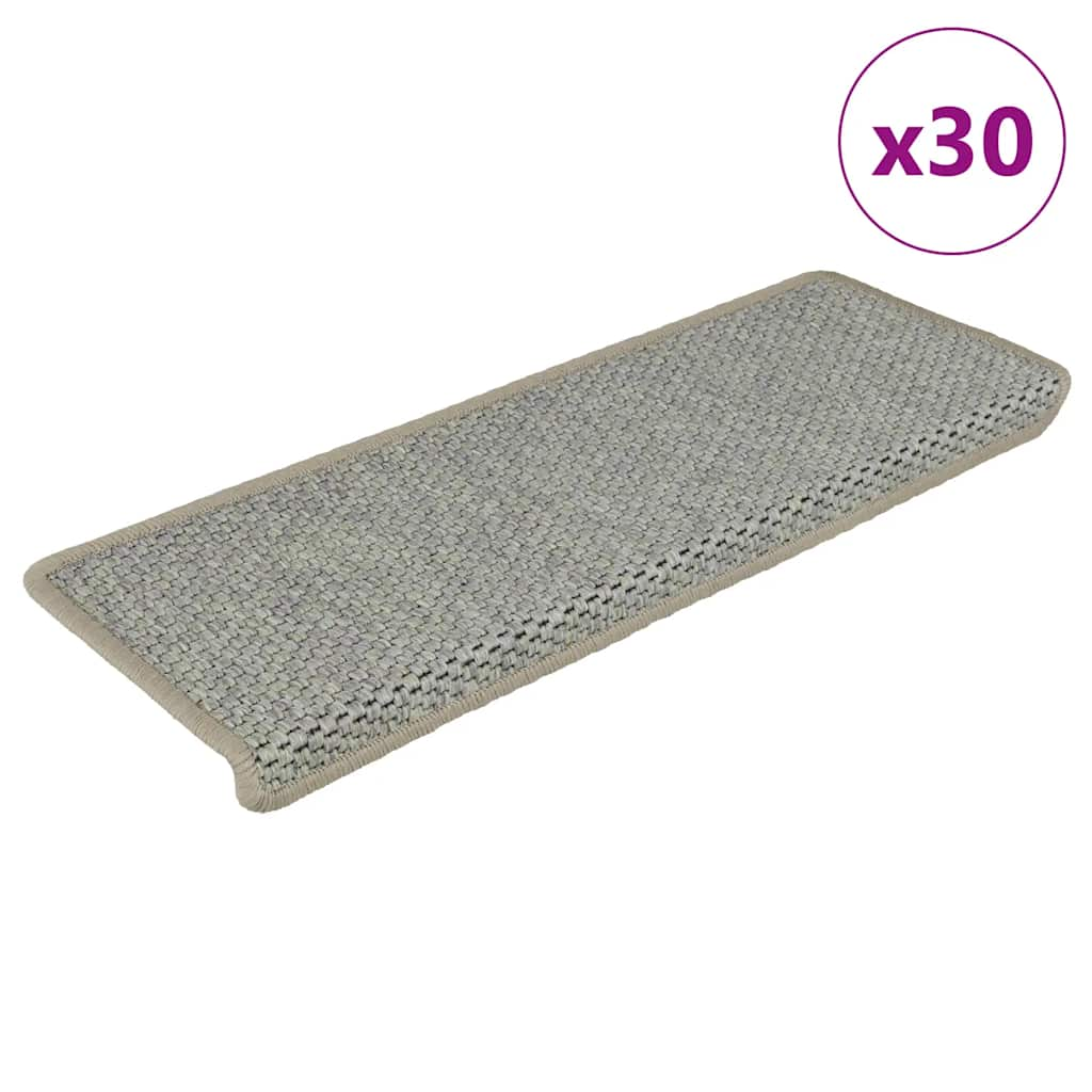 vidaXL Stair Mats Self-adhesive Sisal-Look 30 pcs 65x21x4 cm Green