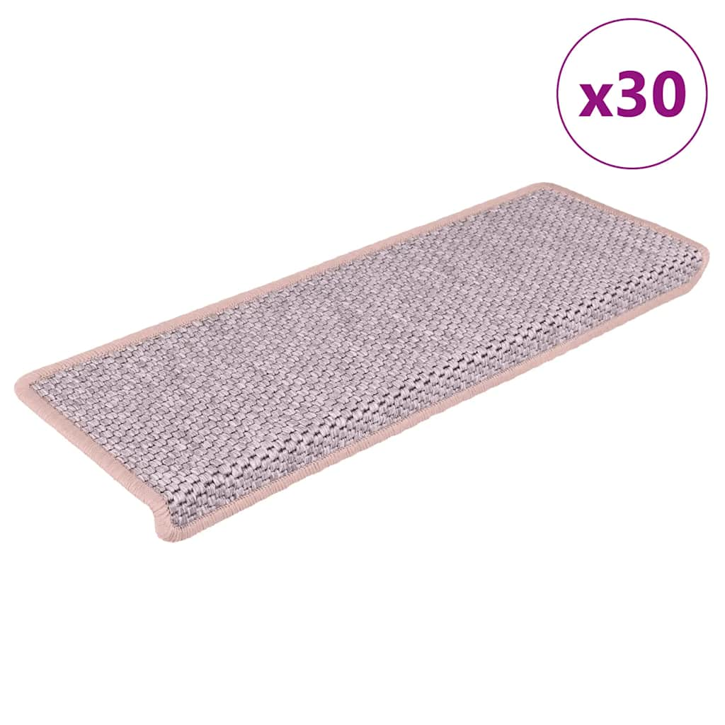 vidaXL Stair Mats Self-adhesive Sisal-Look 30 pcs 65x21x4 cm Red