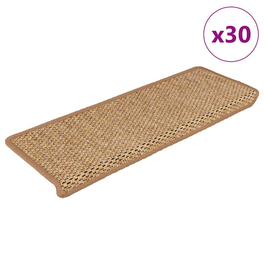 vidaXL Stair Mats Self-adhesive Sisal-Look 30 pcs 65x21x4 cm Orange