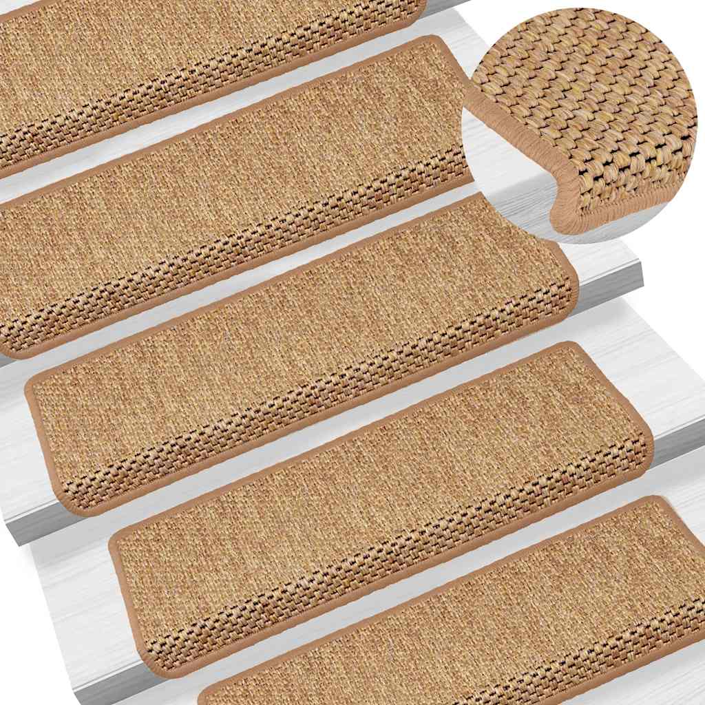 vidaXL Stair Mats Self-adhesive Sisal-Look 30 pcs 65x21x4 cm Orange