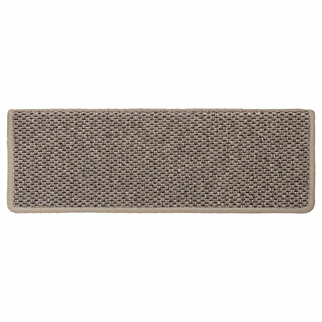 vidaXL Stair Mats Self-adhesive Sisal-Look 30 pcs 65x21x4 cm Dark Beige