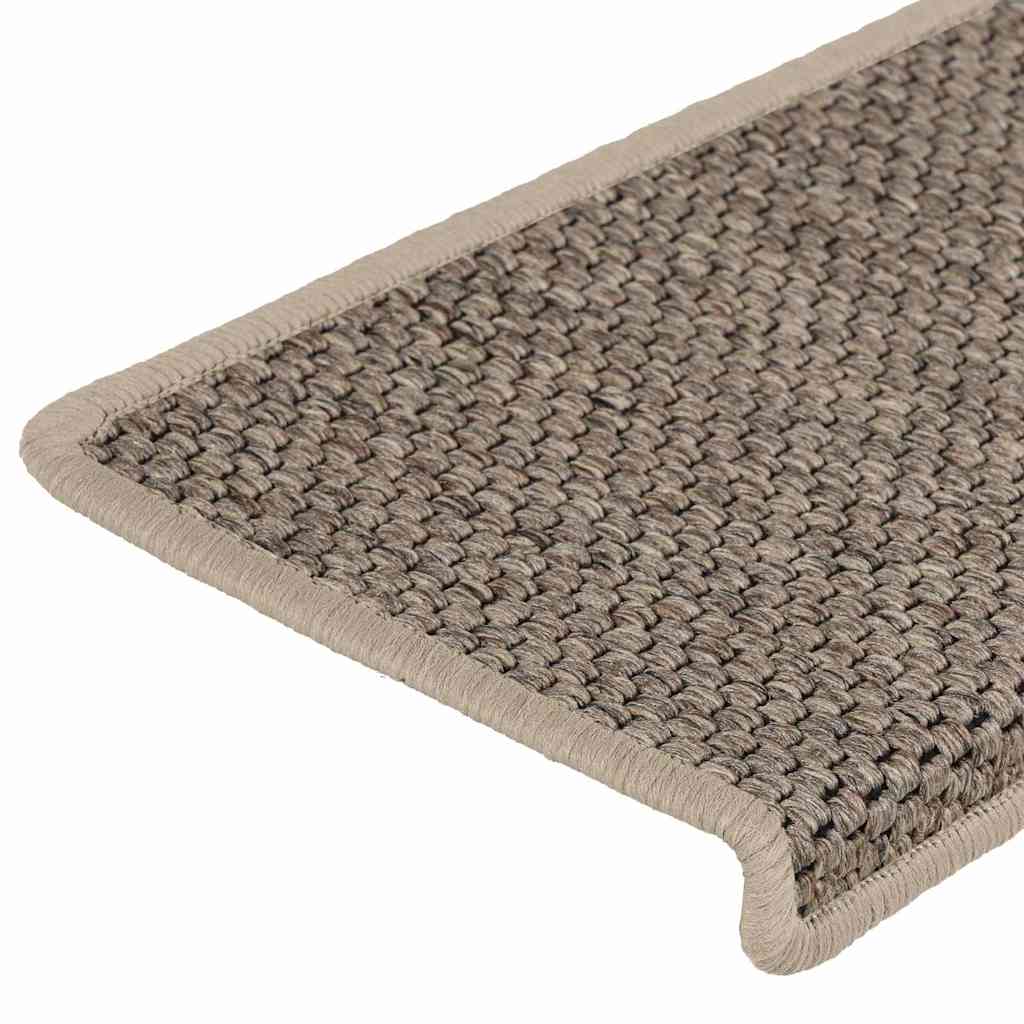 vidaXL Stair Mats Self-adhesive Sisal-Look 30 pcs 65x21x4 cm Dark Beige