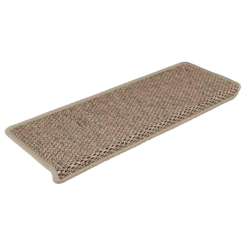 vidaXL Stair Mats Self-adhesive Sisal-Look 30 pcs 65x21x4 cm Sand