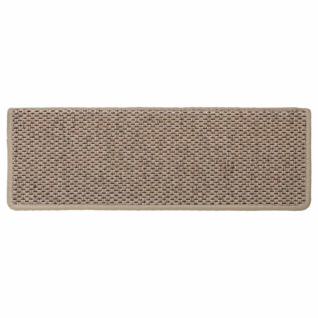 vidaXL Stair Mats Self-adhesive Sisal-Look 30 pcs 65x21x4 cm Sand