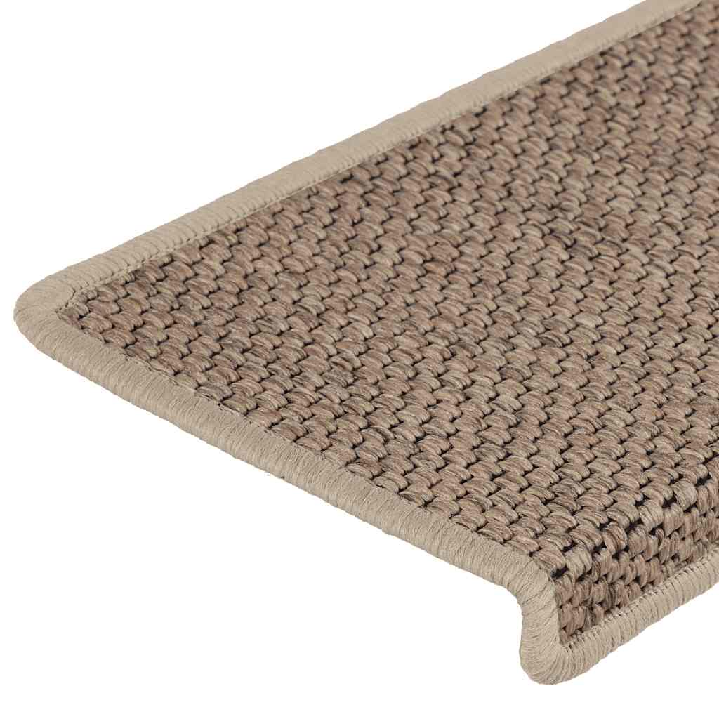 vidaXL Stair Mats Self-adhesive Sisal-Look 30 pcs 65x21x4 cm Sand