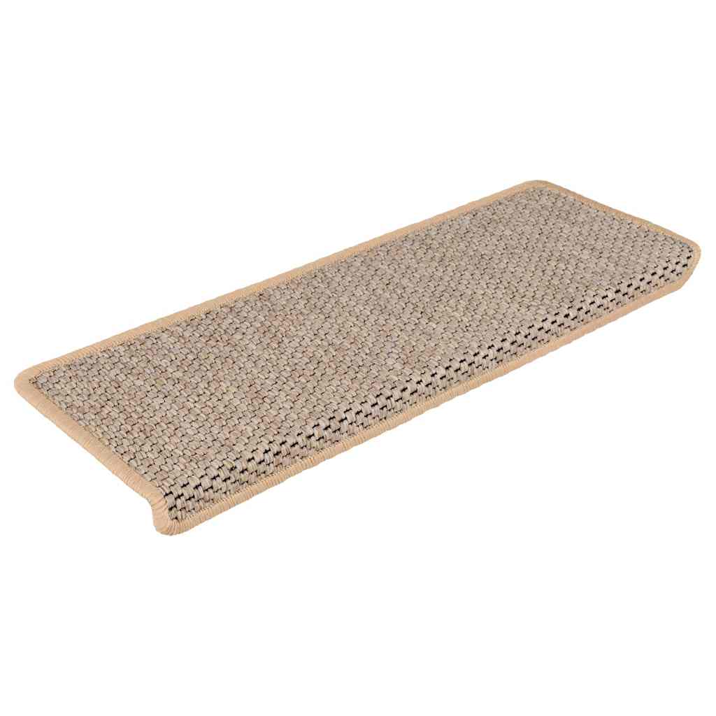 vidaXL Stair Mats Self-adhesive Sisal-Look 30 pcs 65x21x4 cm Light Beige