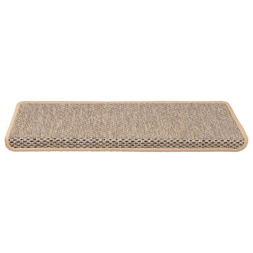 vidaXL Stair Mats Self-adhesive Sisal-Look 30 pcs 65x21x4 cm Light Beige