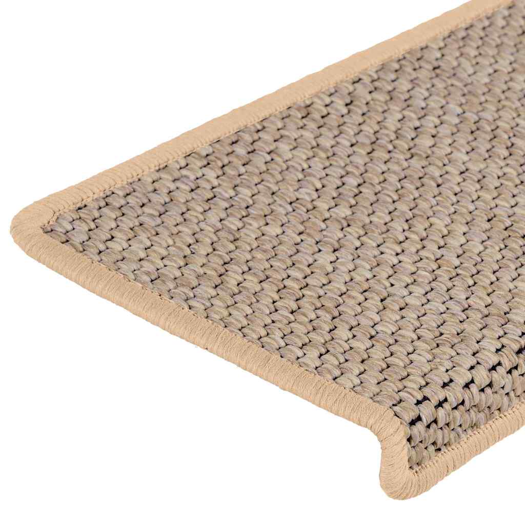 vidaXL Stair Mats Self-adhesive Sisal-Look 30 pcs 65x21x4 cm Light Beige