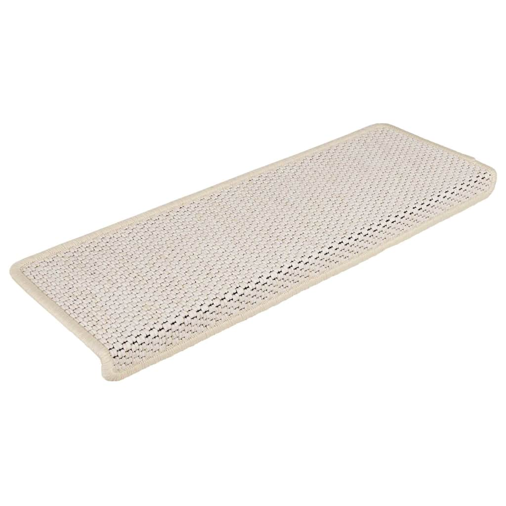 vidaXL Stair Mats Self-adhesive Sisal-Look 30 pcs 65x21x4 cm Cream