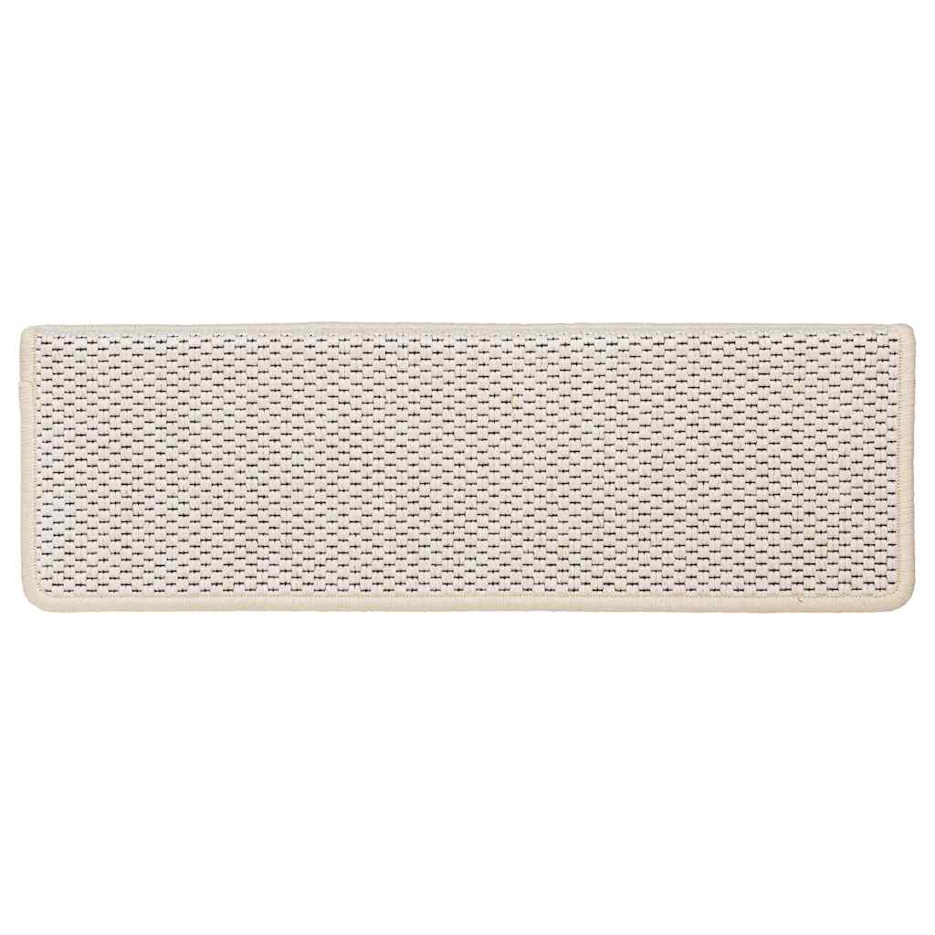 vidaXL Stair Mats Self-adhesive Sisal-Look 30 pcs 65x21x4 cm Cream