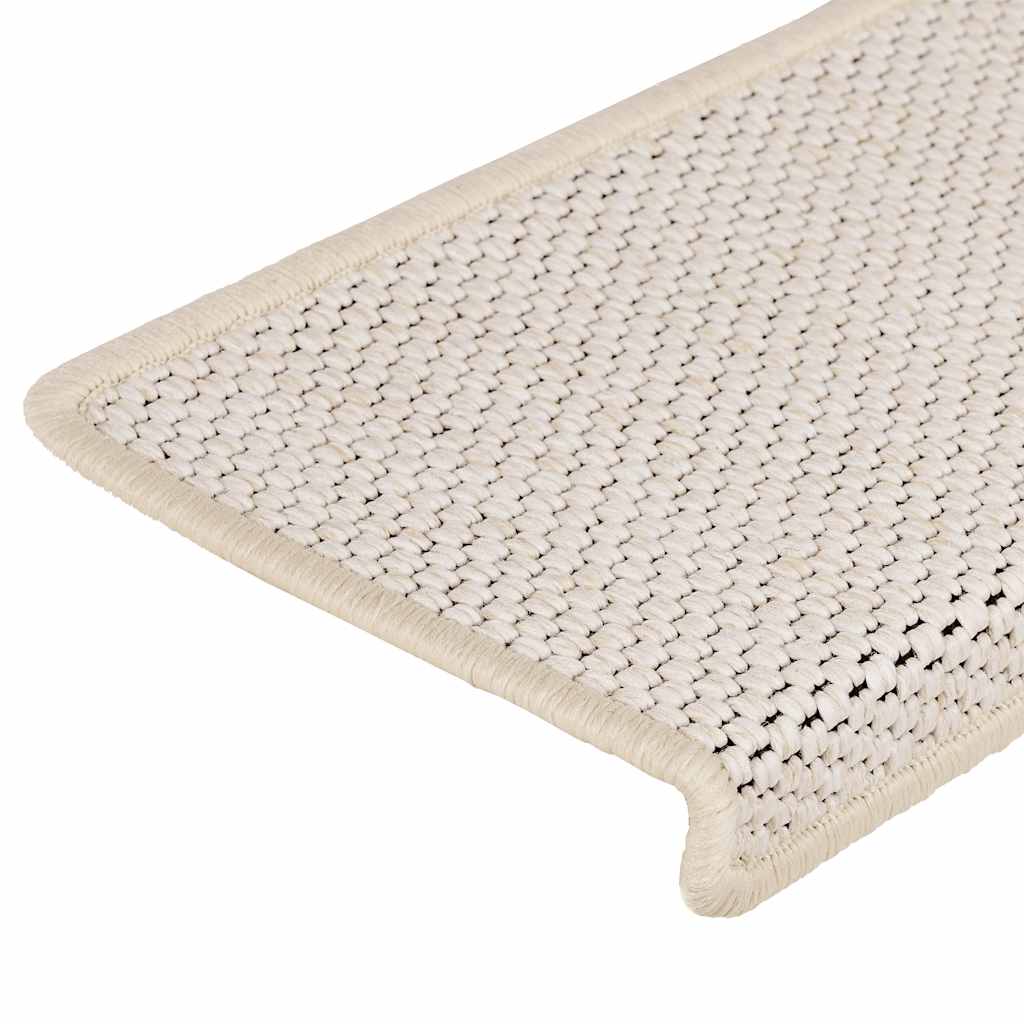 vidaXL Stair Mats Self-adhesive Sisal-Look 30 pcs 65x21x4 cm Cream