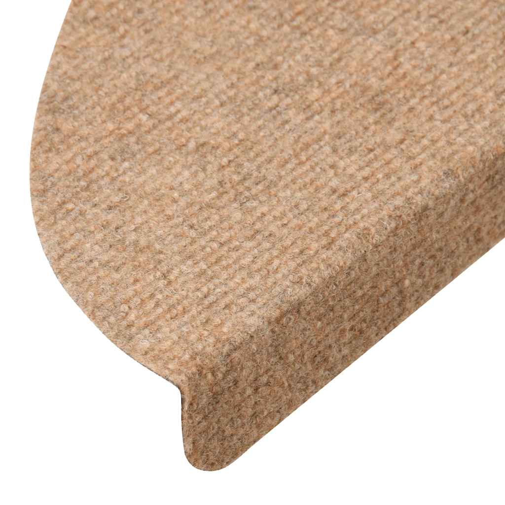 vidaXL Stair Mats Self-adhesive 30 pcs Beige 56x17x3 cm