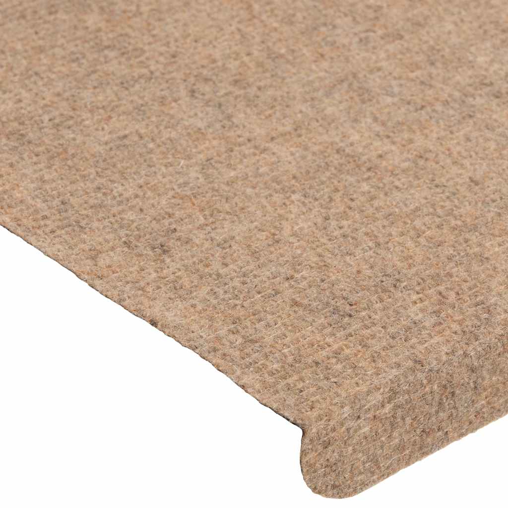 vidaXL Stair Mats Self-adhesive 30 pcs Beige 65x24.5x3.5 cm