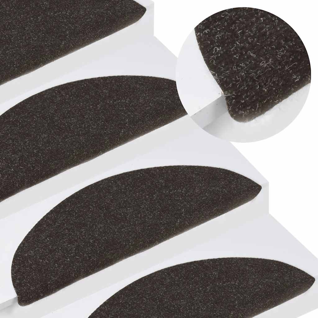 vidaXL Stair Mats Self-adhesive 20 pcs Black 65x22.5x3.5 cm