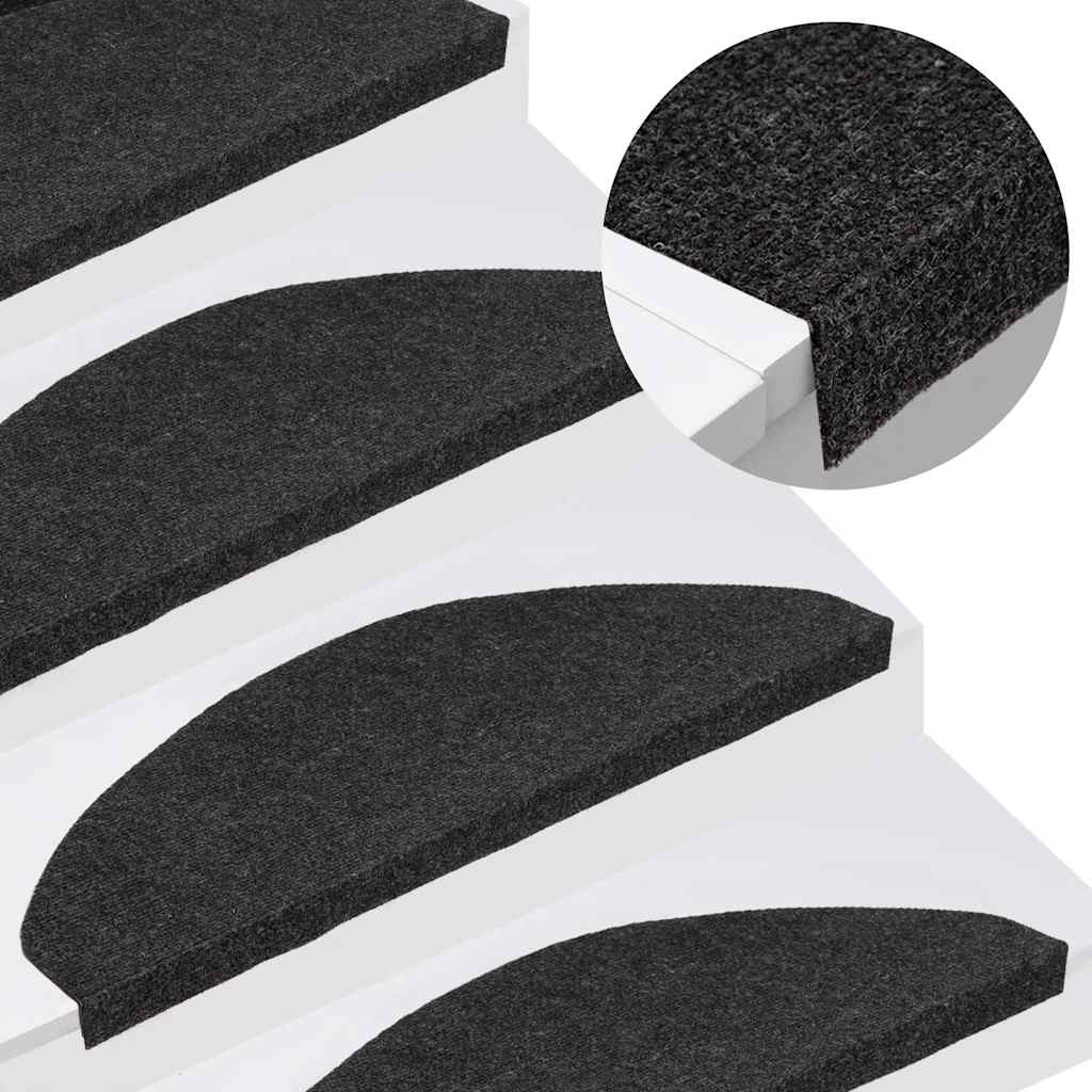 Stair Mats Self-adhesive 20 pcs Black 65x22,5x3,5 cm