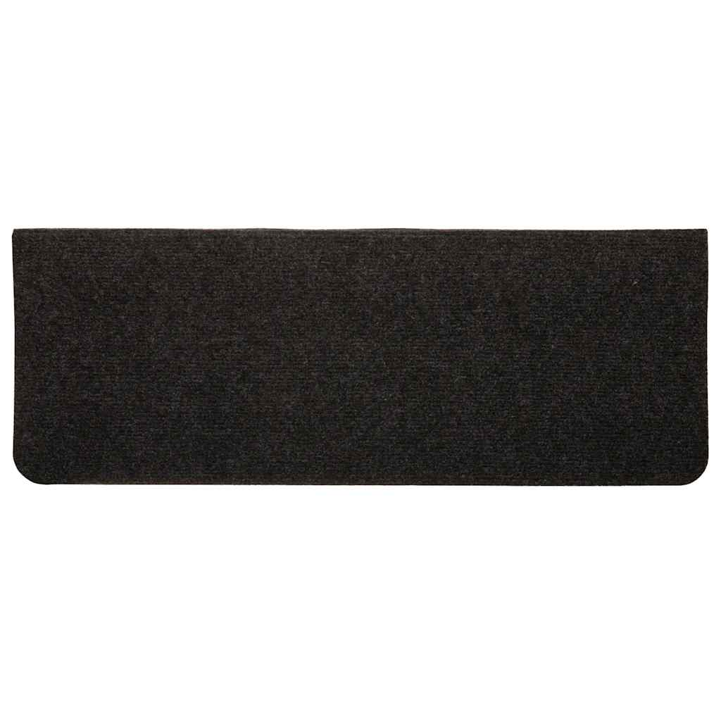 vidaXL Stair Mats Self-adhesive 30 pcs Black 65x24.5x3.5 cm