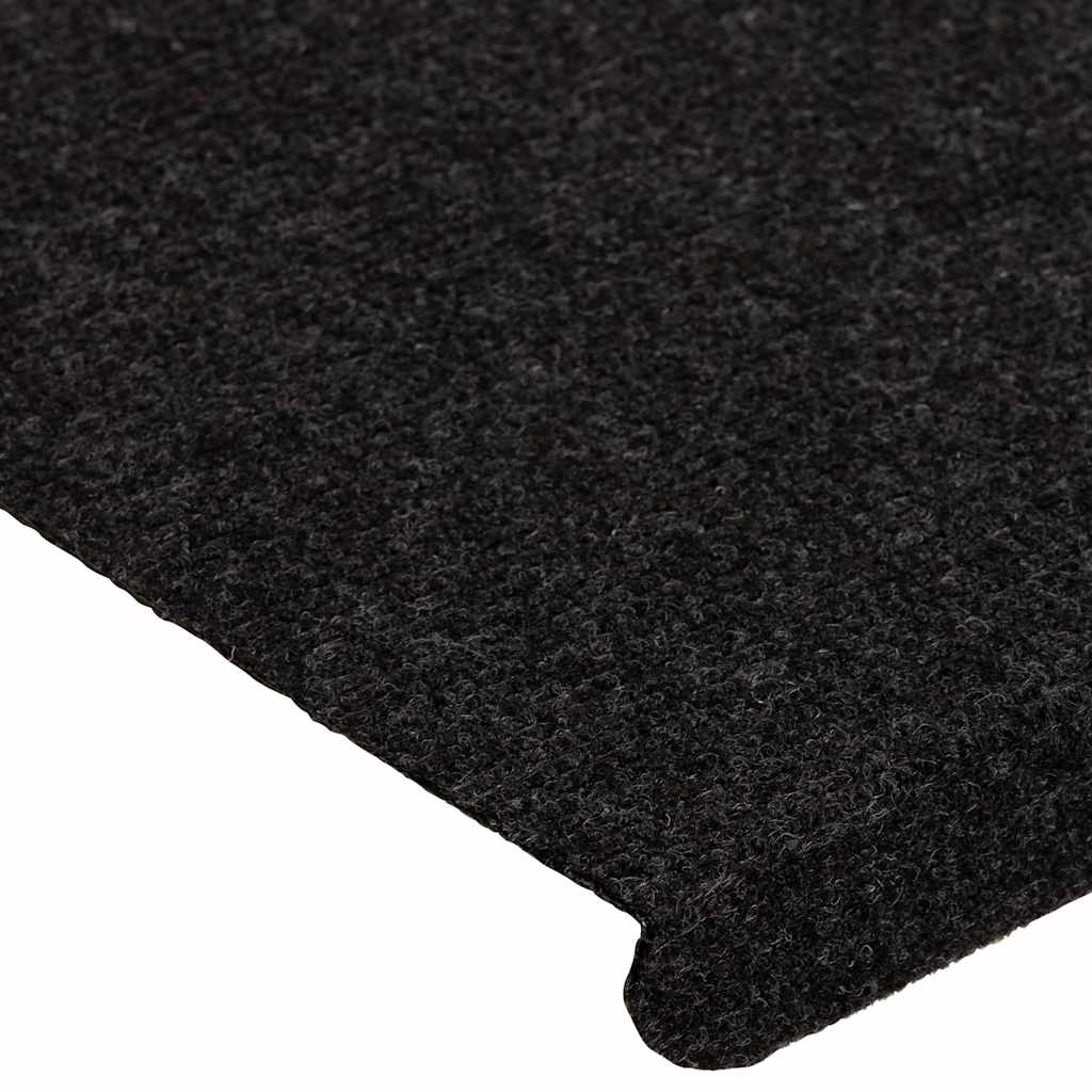 vidaXL Stair Mats Self-adhesive 30 pcs Black 65x24.5x3.5 cm