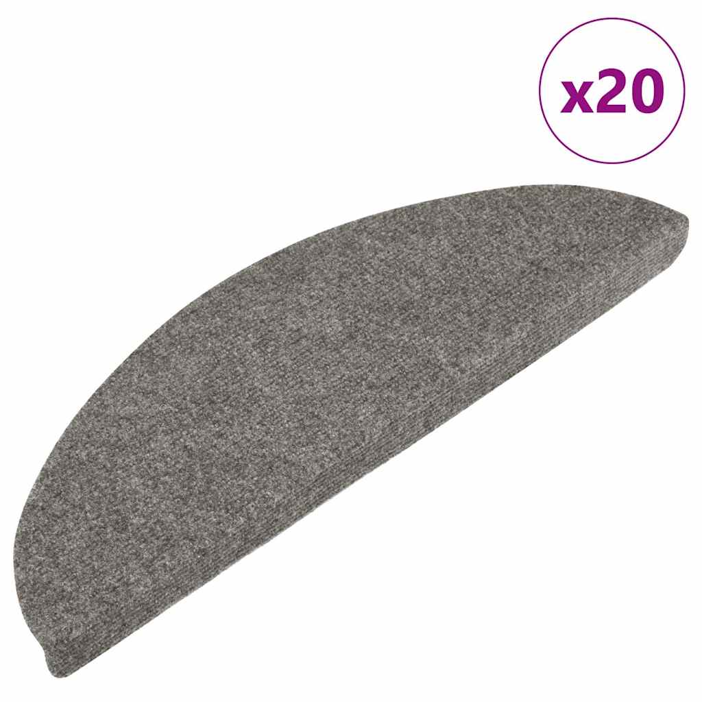 vidaXL Stair Mats Self-adhesive 20 pcs Grey 56x17x3 cm