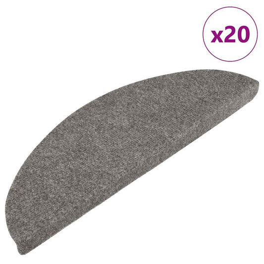 vidaXL Stair Mats Self-adhesive 20 pcs Grey 65x22.5x3.5 cm