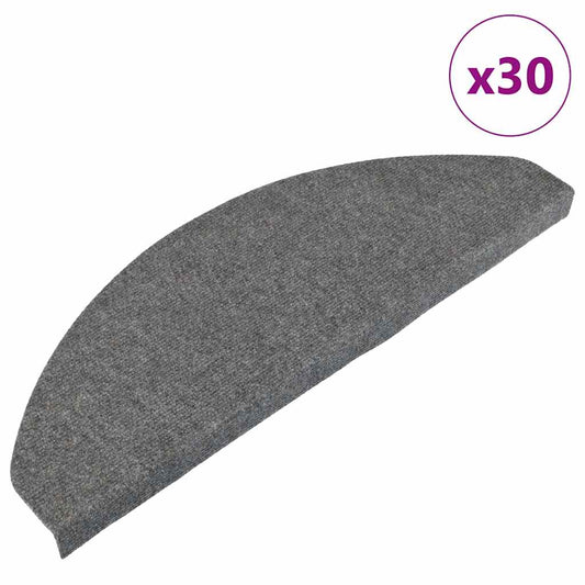 vidaXL Stair Mats Self-adhesive 30 pcs Grey 65x22.5x3.5 cm