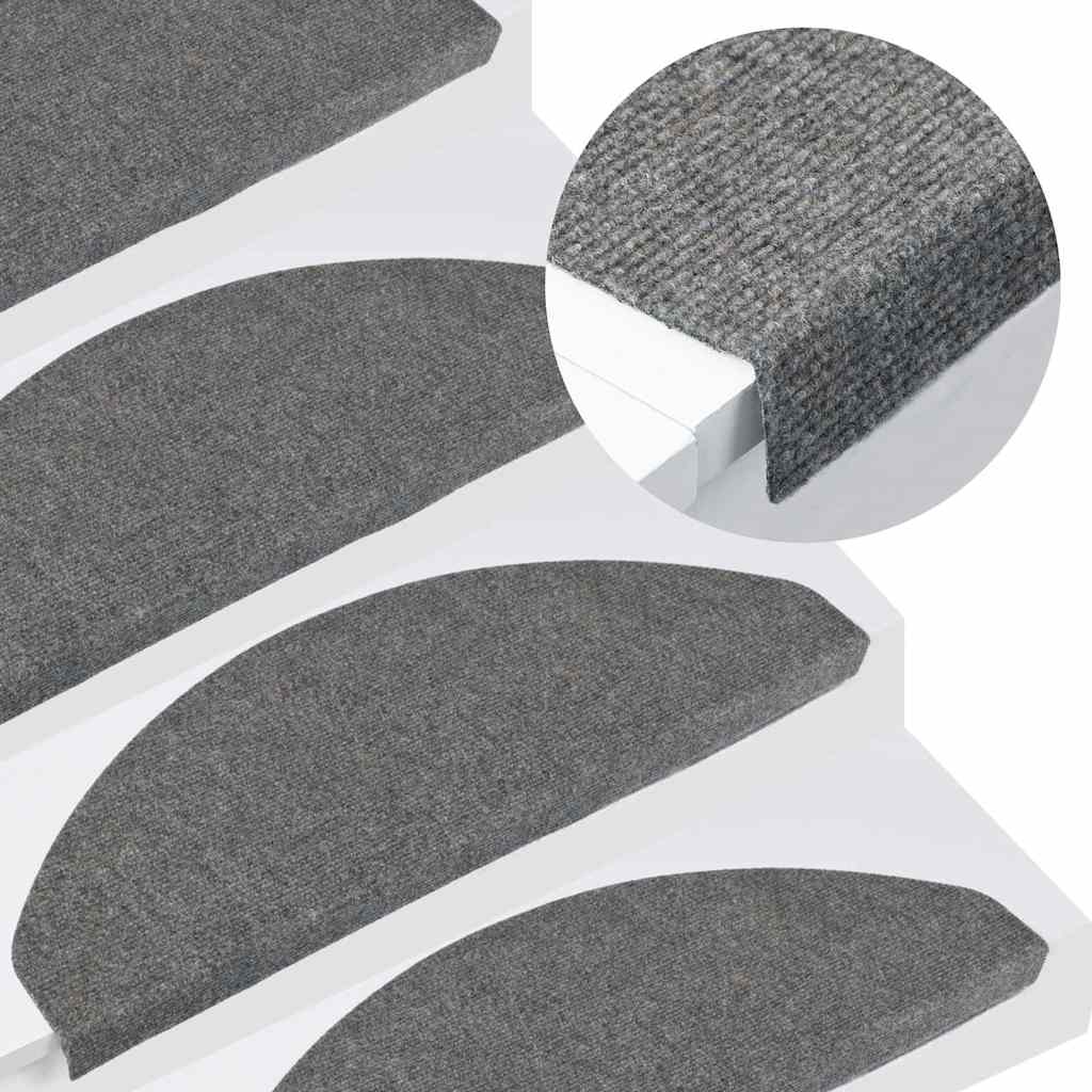 vidaXL Stair Mats Self-adhesive 30 pcs Grey 65x22.5x3.5 cm