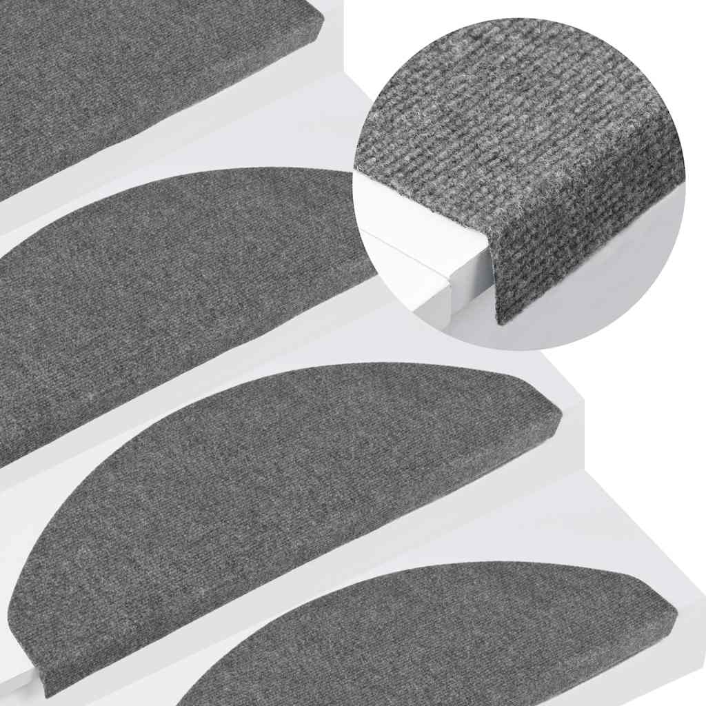 Stair Mats Self-adhesive 30 pcs Grey 65x22,5x3,5 cm