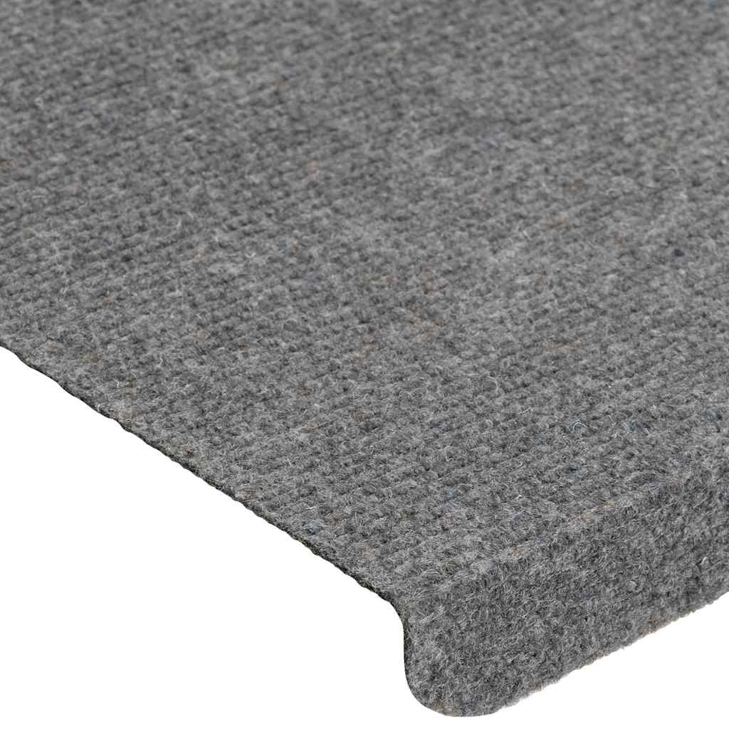 vidaXL Stair Mats Self-adhesive 30 pcs Grey 65x24.5x3.5 cm