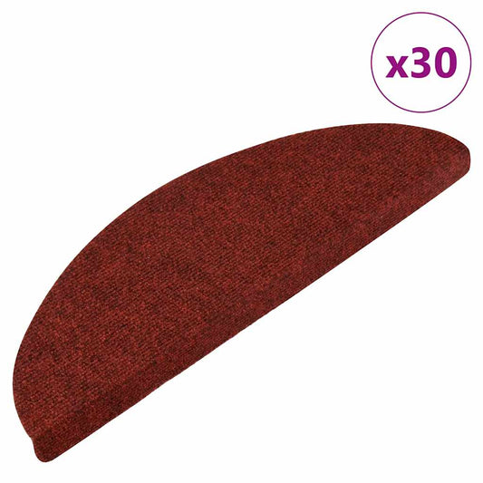 vidaXL Stair Mats Self-adhesive 30 pcs Red 56x17x3 cm