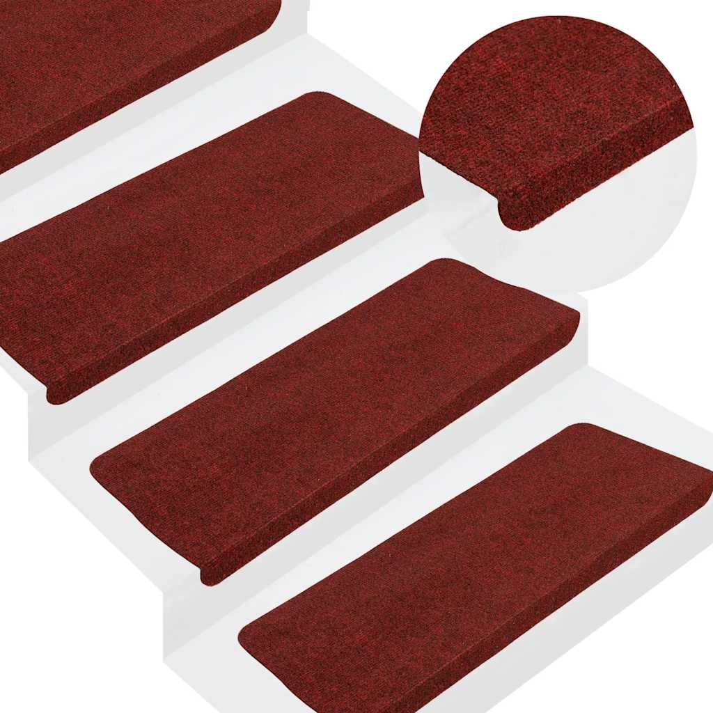 vidaXL Stair Mats Self-adhesive 30 pcs Red 65x24.5x3.5 cm