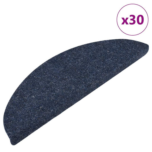 vidaXL Stair Mats Self-adhesive 30 pcs Blue 56x17x3 cm