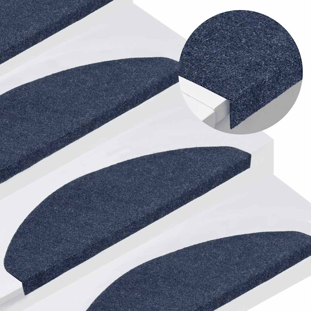 vidaXL Stair Mats Self-adhesive 30 pcs Blue 65x22.5x3.5 cm