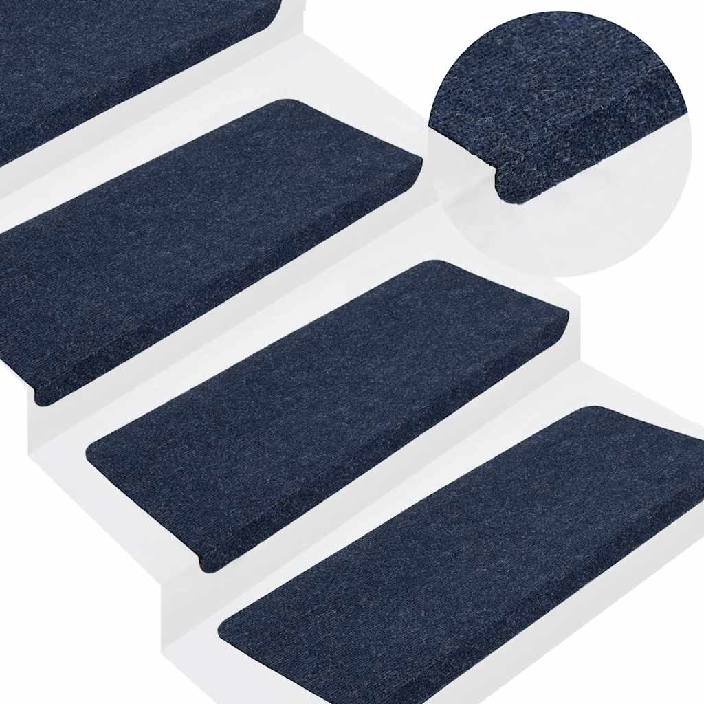 vidaXL Stair Mats Self-adhesive 30 pcs Blue 65x24.5x3.5 cm