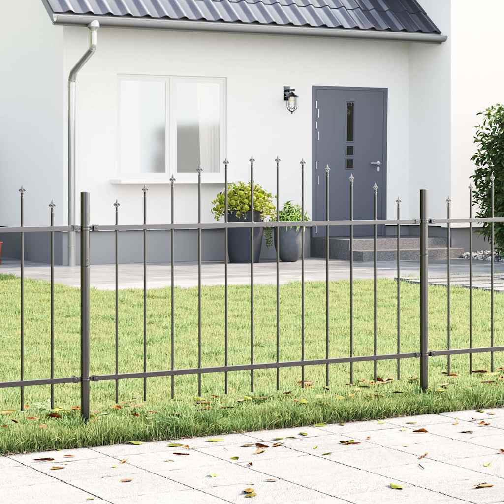 Garden Fence 2 pcs Grey 170 x 140 cm Powder-Coated Steel