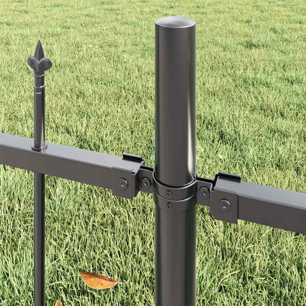 Garden Fence 2 pcs Grey 170 x 165 cm Powder-Coated Steel