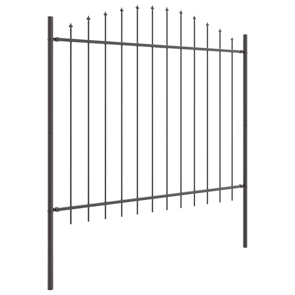 Garden Fence 2 pcs Grey 170 x 165 cm Powder-Coated Steel