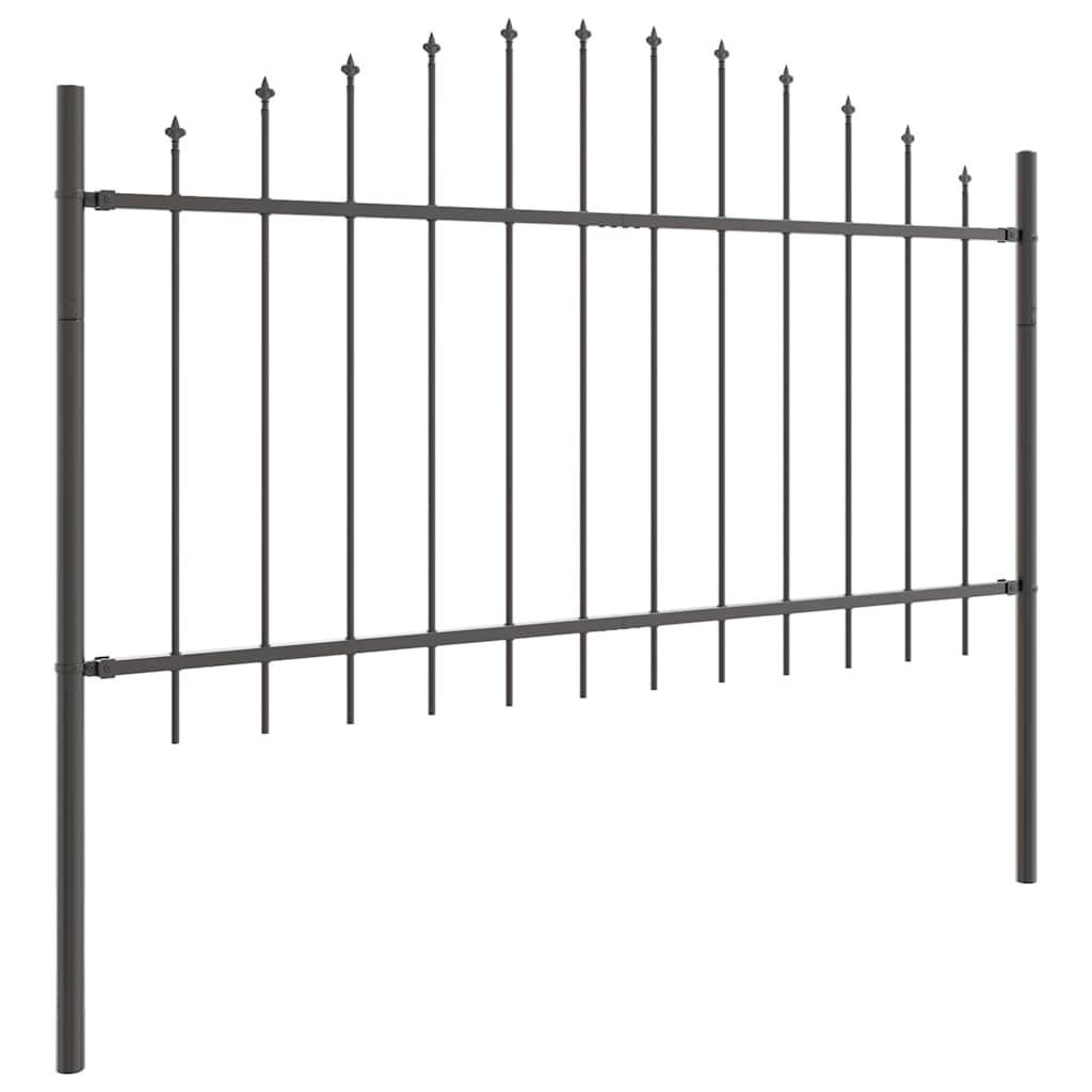 Garden Fence 3 pcs Grey 170 x 140 cm Powder-Coated Steel