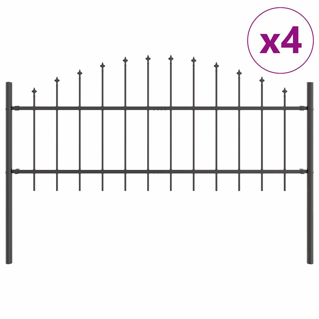 Garden Fence Woerden 4 pcs Grey