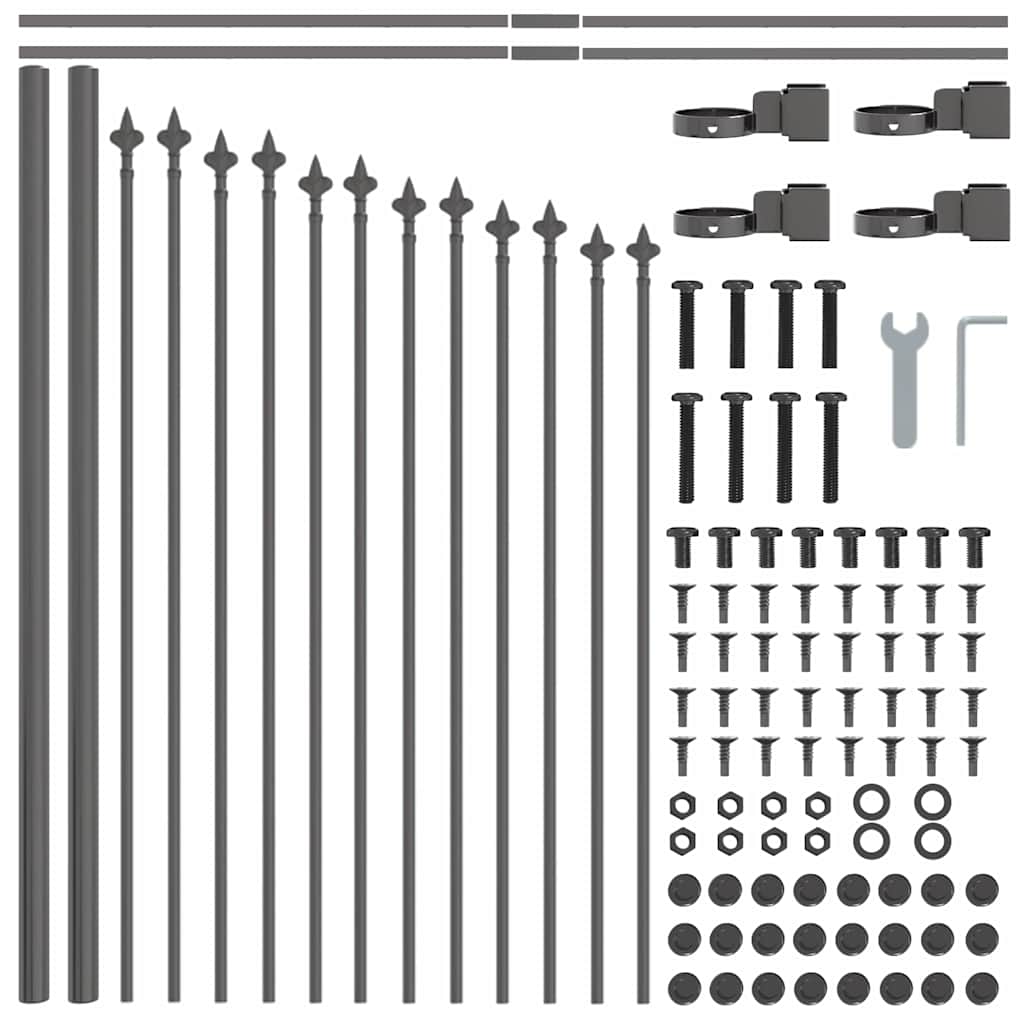 Garden Fence Woerden 4 pcs Grey