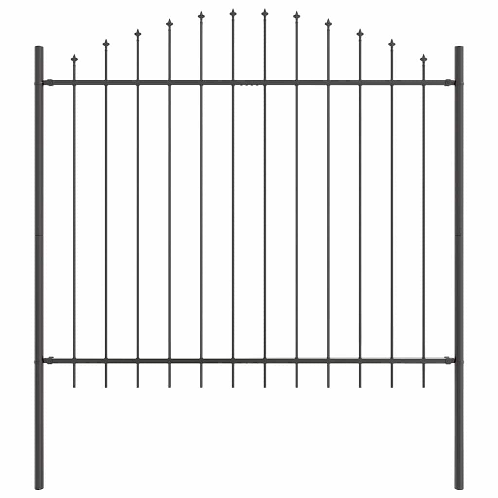 Garden Fence 4 pcs Grey 170 x 190 cm Powder-Coated Steel