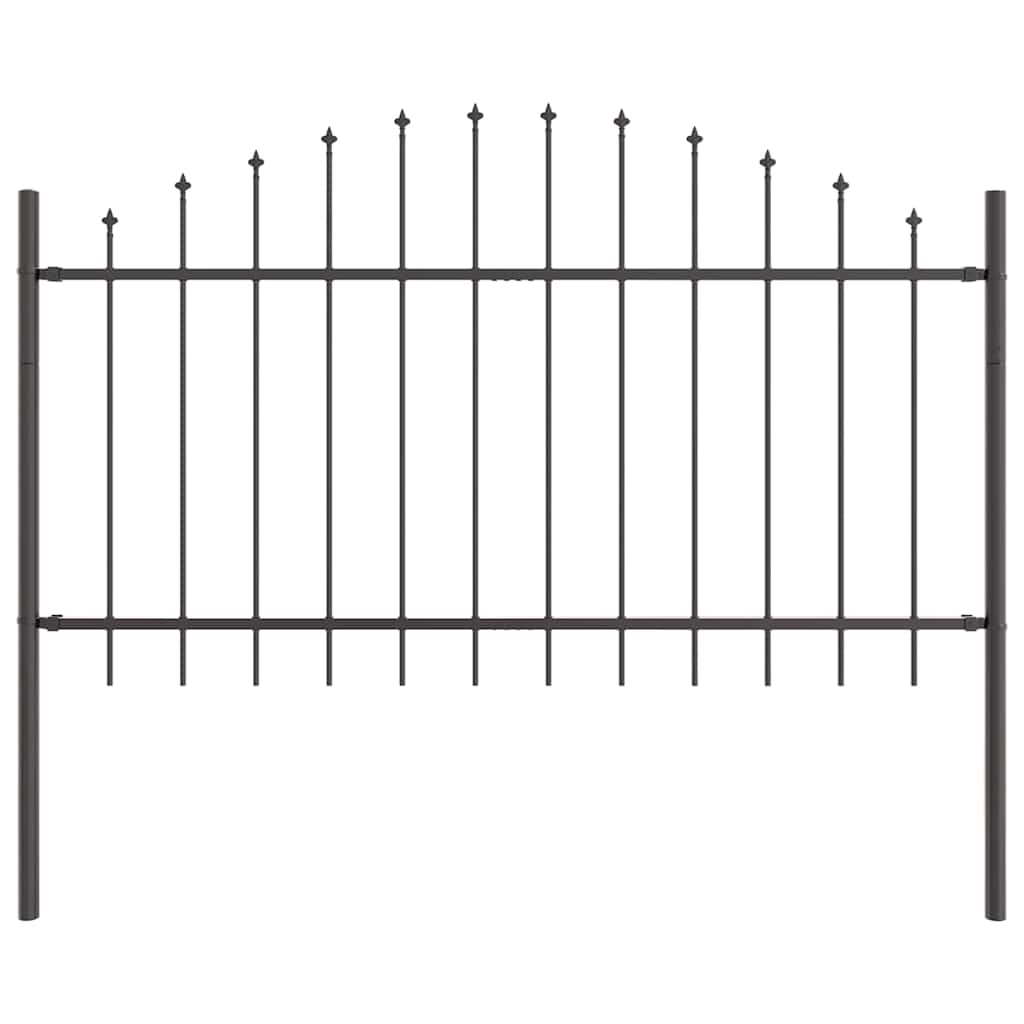 Garden Fence 5 pcs Grey 170 x 140 cm Powder-Coated Steel