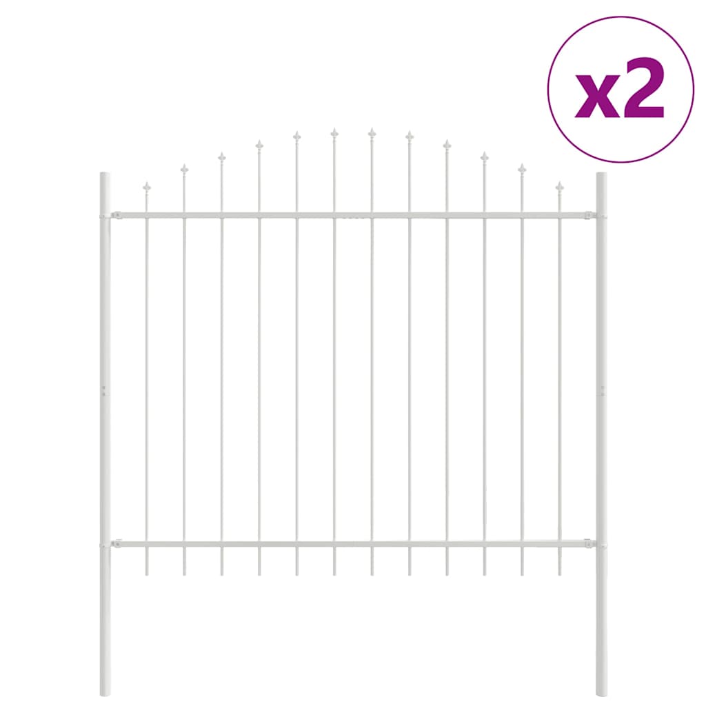 Garden Fence 2 pcs White 170 x 165 cm Powder-Coated Steel
