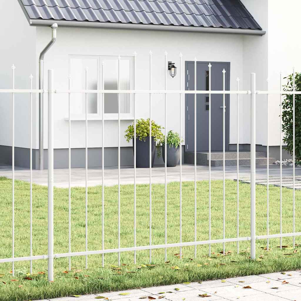 Garden Fence 2 pcs White 170 x 190 cm Powder-Coated Steel
