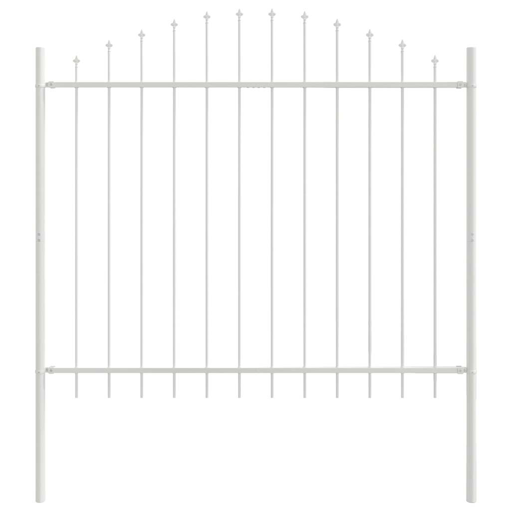 Garden Fence 2 pcs White 170 x 190 cm Powder-Coated Steel