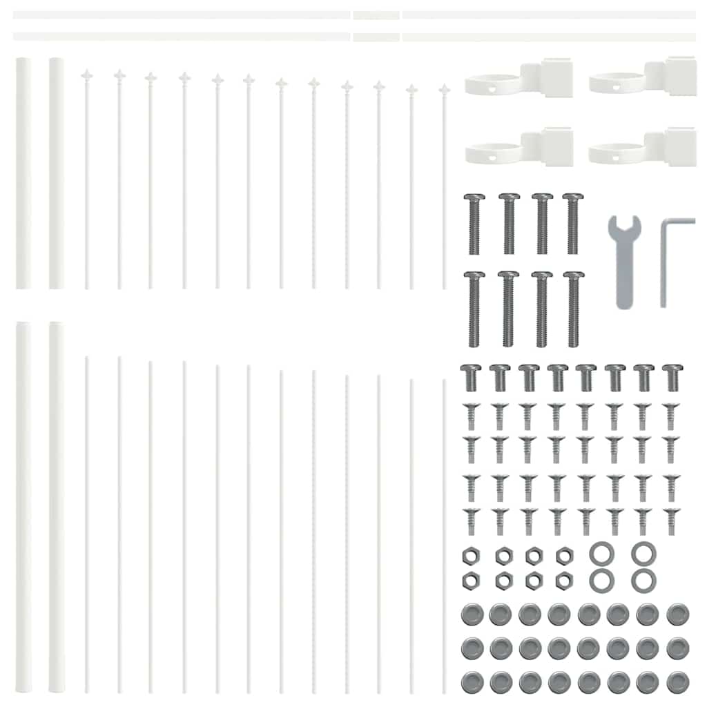 Garden Fence 2 pcs White 170 x 190 cm Powder-Coated Steel