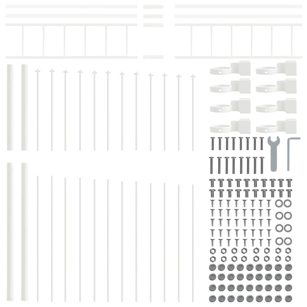 Garden Fence 2 pcs White 170 x 225 cm Powder-Coated Steel
