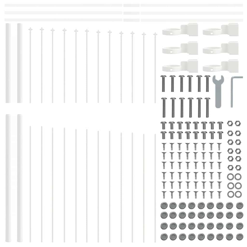 Garden Fence 3 pcs White 170 x 215 cm Powder-Coated Steel