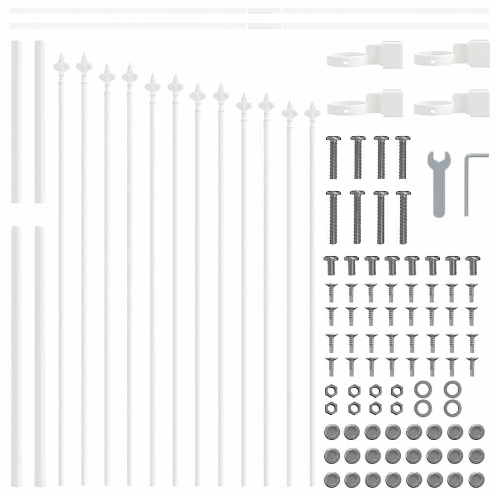 Garden Fence 4 pcs White 170 x 140 cm Powder-Coated Steel