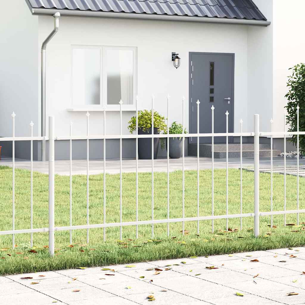 Garden Fence 6 pcs White 170 x 140 cm Powder-Coated Steel