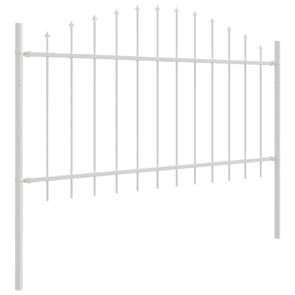 Garden Fence 6 pcs White 170 x 140 cm Powder-Coated Steel